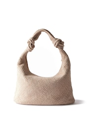 Mint Velvet Cream Woven Knot Handle Bag - Image 1 of 4