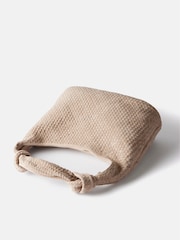 Mint Velvet Cream Woven Knot Handle Bag - Image 3 of 4