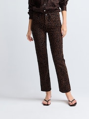 Leopard Print Straight Jeans - Image 3 of 7