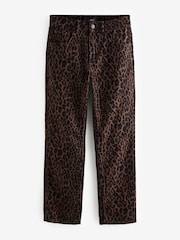 Leopard Print Straight Jeans - Image 6 of 7