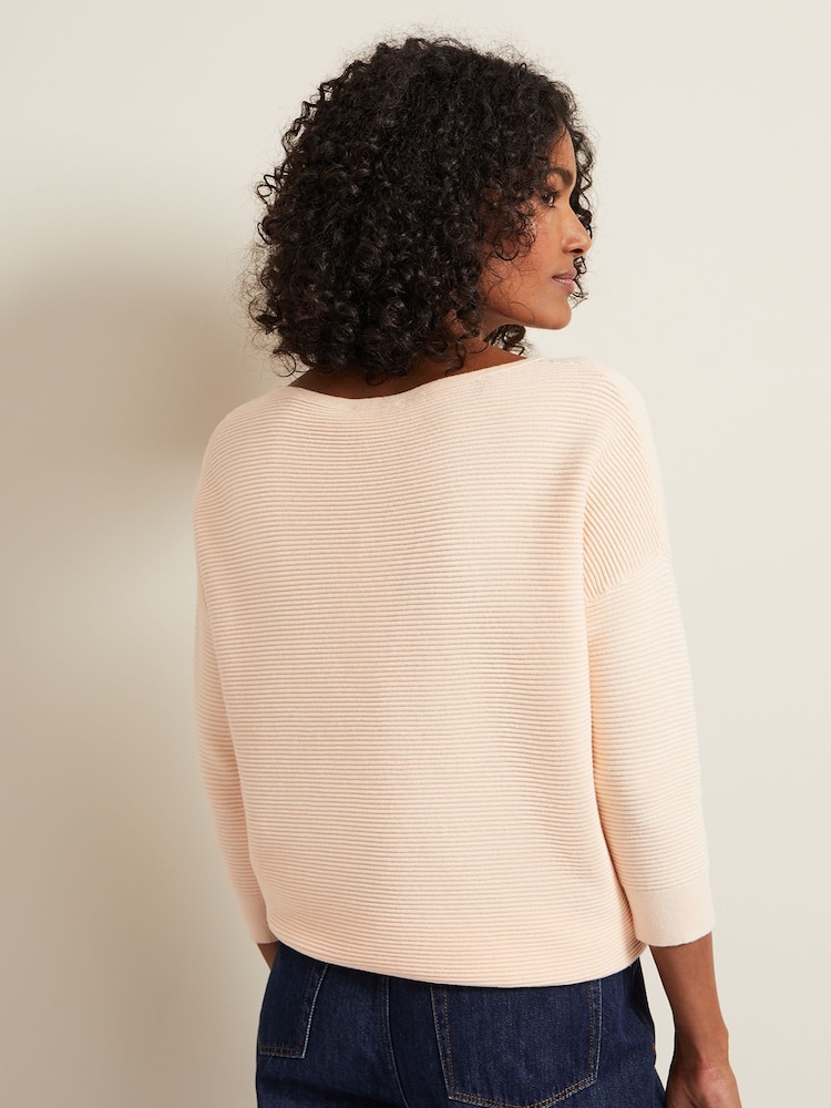 Phase Eight Cream Irina Ribbed Button Detail Knit Top - Image 2 of 7 Phase Eight Cream Irina Ribbed Button Detail Knit Top - Image 2 of 7