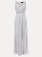 Phase Eight Silver Artemis Plissé Shimmer Maxi Dress - Image 7 of 7