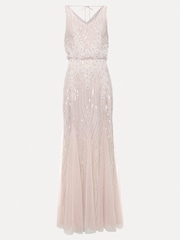Phase Eight Pink Lexi Ditsy Beaded Cowl Maxi Dress - Image 7 of 7