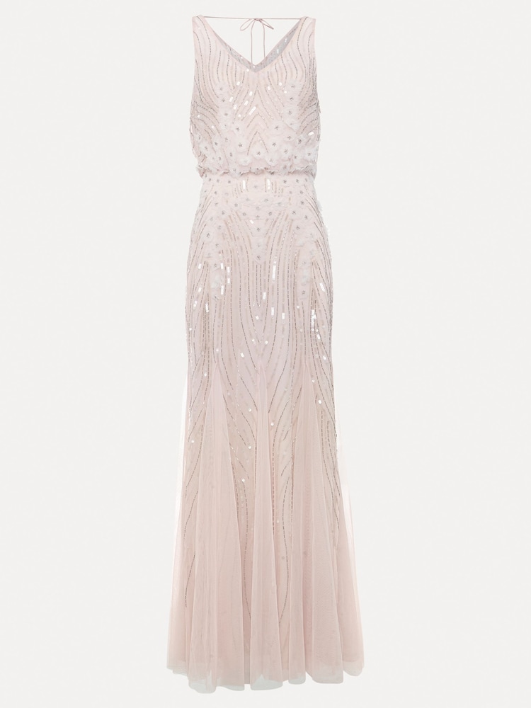 Phase Eight Pink Lexi Ditsy Beaded Cowl Maxi Dress - Image 7 of 7