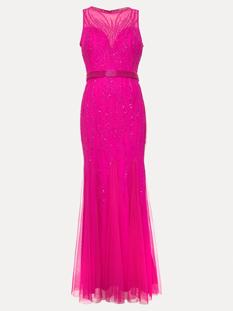 Phase Eight Pink Rowena Beaded Maxi Dress - Image 7 of 7