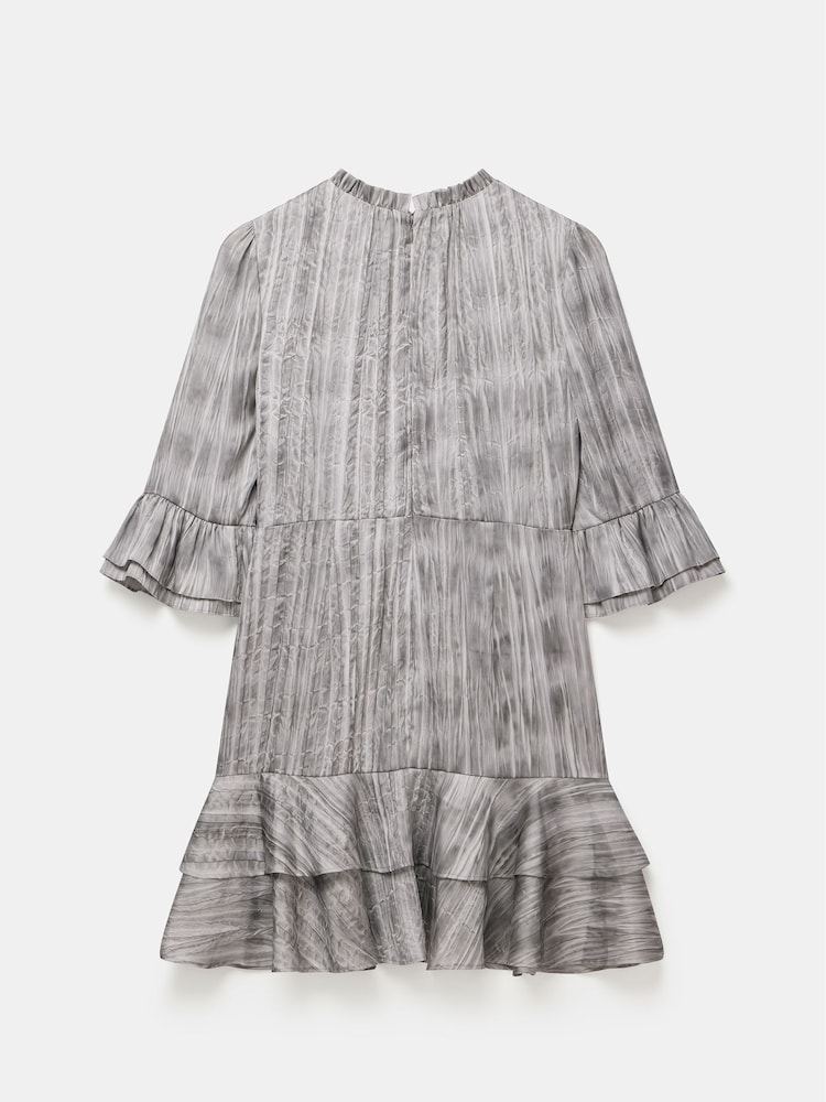 Mint Velvet Grey Mini Ruffle Dress - Image 4 of 4 Mint Velvet Grey Mini Ruffle Dress - Image 4 of 4