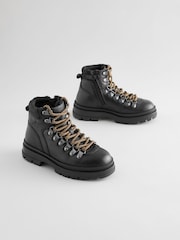Black Leather Hiker Boots - Image 2 of 7