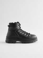 Black Leather Hiker Boots - Image 3 of 7