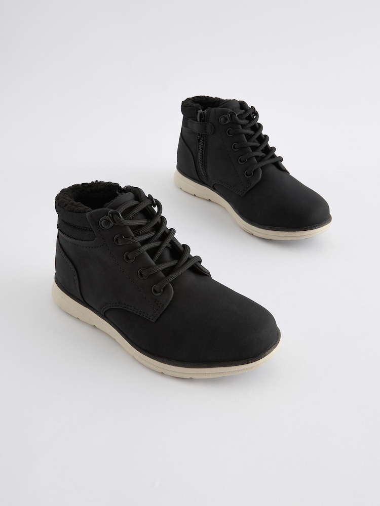 Black Thinsulate™ Lined Lace-Up Boots - Image 1 of 6 Black Thinsulate™ Lined Lace-Up Boots - Image 1 of 6