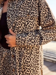 Leopard Oversized Denim 100% Cotton Shirt - Image 2 of 6