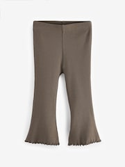 Khaki Green Rib Flare Leggings (3mths-7yrs) - Image 1 of 1