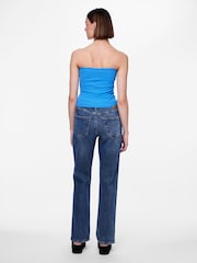PIECES Blue High Waisted Straight Leg Jeans - Image 2 of 7