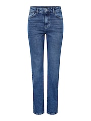 PIECES Blue High Waisted Straight Leg Jeans - Image 6 of 7