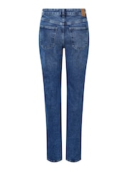 PIECES Blue High Waisted Straight Leg Jeans - Image 7 of 7