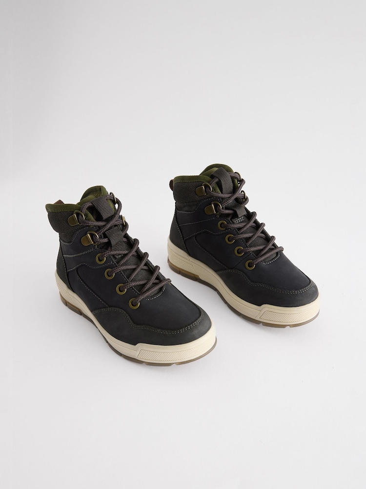 Blue Leather Lace Up Boots - Image 1 of 5