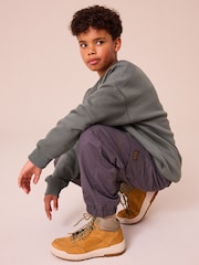 Tan Brown Leather Lace Up Boots - Image 3 of 9