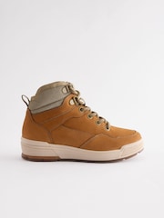 Tan Brown Leather Lace Up Boots - Image 6 of 9