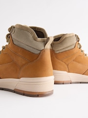 Tan Brown Leather Lace Up Boots - Image 9 of 9