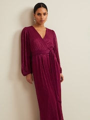 Phase Eight Pink Petite Brielle Wrap Maxi Dress - Image 3 of 5