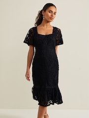 Phase Eight Blue Petite Matilda Tapework Midi Dress - Image 1 of 6