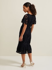 Phase Eight Blue Petite Matilda Tapework Midi Dress - Image 2 of 6
