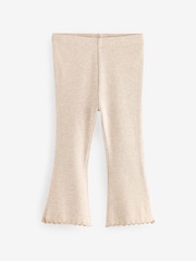 Oatmeal Cream Rib Flare Leggings (3mths-7yrs) - Image 1 of 3
