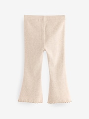 Oatmeal Cream Rib Flare Leggings (3mths-7yrs) - Image 2 of 3