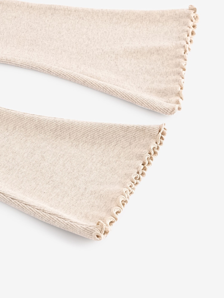 Oatmeal Cream Rib Flare Leggings (3mths-7yrs) - Image 3 of 3