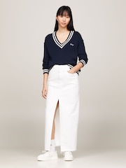Tommy Jeans White High Claire Maxi Skirt - Image 1 of 6