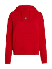 Tommy Jeans Red Boxy 100% Cotton Hoodie - Image 4 of 6