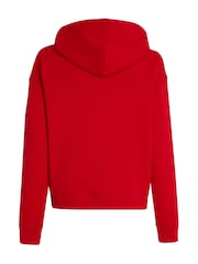 Tommy Jeans Red Boxy 100% Cotton Hoodie - Image 5 of 6