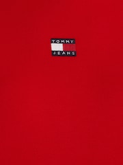 Tommy Jeans Red Boxy 100% Cotton Hoodie - Image 6 of 6