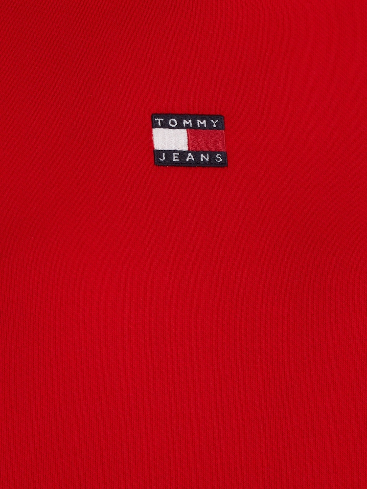 Tommy Jeans Red Boxy 100% Cotton Hoodie - Image 6 of 6