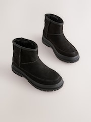 Black Faux Fur Suede Boots - Image 1 of 5