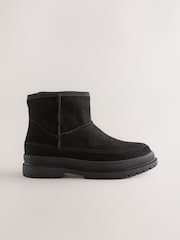 Black Faux Fur Suede Boots - Image 2 of 5