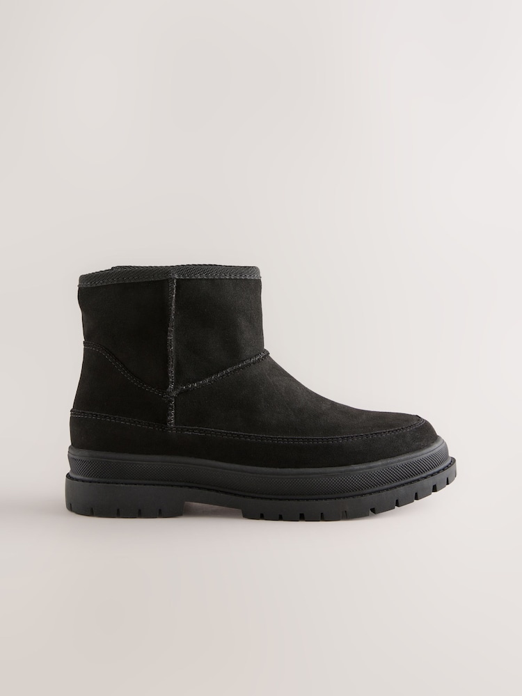 Black Faux Fur Suede Boots - Image 2 of 5