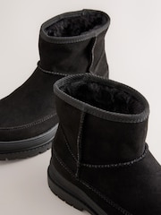 Black Faux Fur Suede Boots - Image 4 of 5