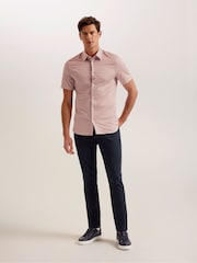 Ted Baker Natural Lacesho Short Sleeve Geo Printed Shirt - Image 3 of 6
