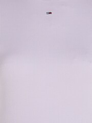 Tommy Jeans Purple Slim Essential Rib T-Shirt - Image 7 of 7