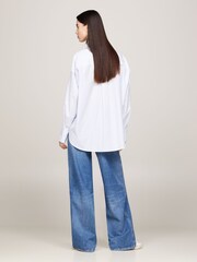 Tommy Jeans Blue Oversized 100% Cotton Stripe Shirt - Image 2 of 6