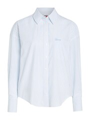 Tommy Jeans Blue Oversized 100% Cotton Stripe Shirt - Image 4 of 6