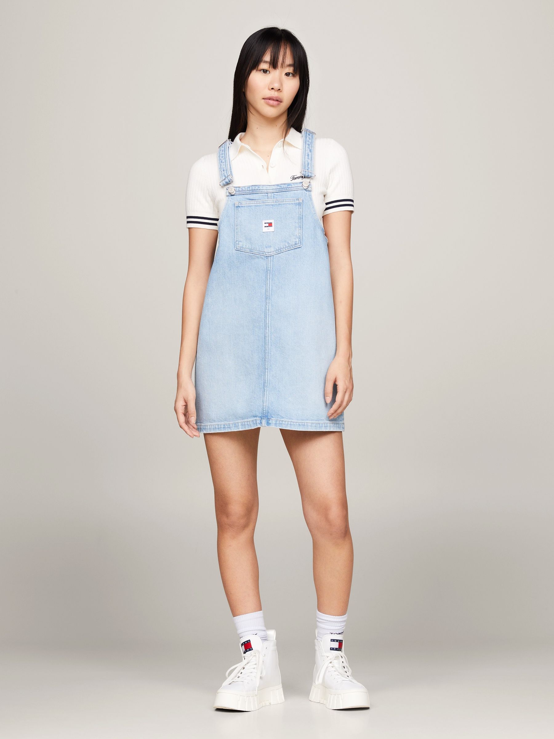 Pinafore dress jeans 2025