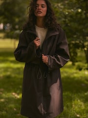 Chocolate Brown Rubber Shower Resistant Raincoat - Image 1 of 6