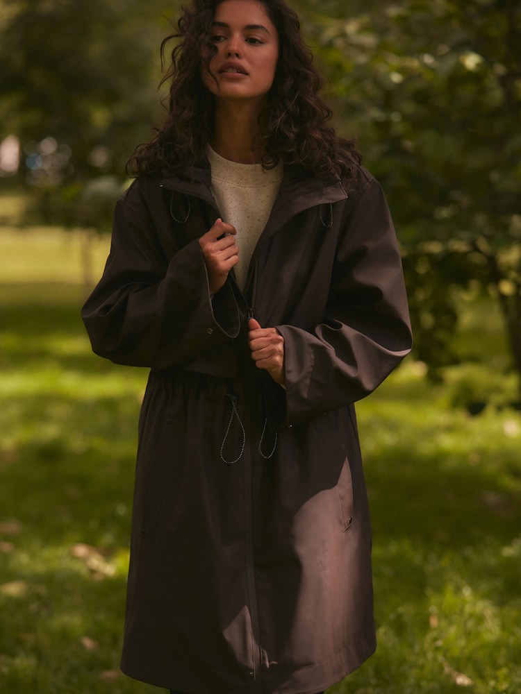 Chocolate Brown Rubber Shower Resistant Raincoat - Image 1 of 6