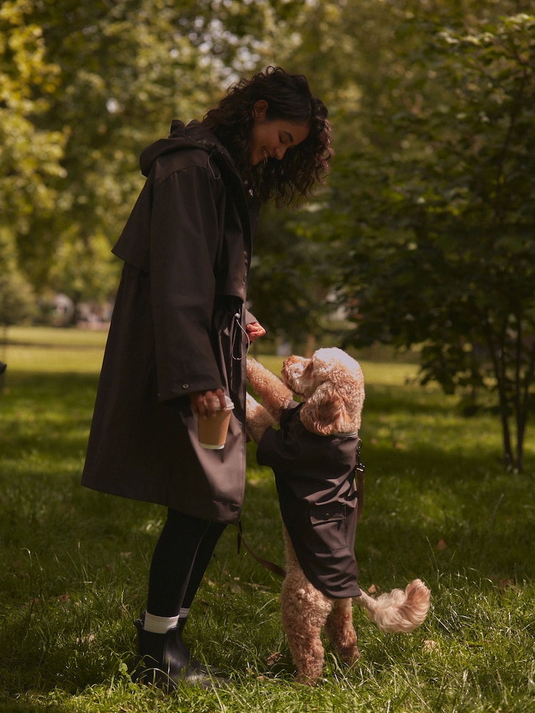 Chocolate Brown Rubber Shower Resistant Raincoat - Image 3 of 6