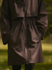 Chocolate Brown Rubber Shower Resistant Raincoat - Image 5 of 6