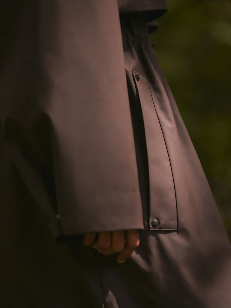 Chocolate Brown Rubber Shower Resistant Raincoat - Image 6 of 6