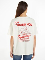Tommy Jeans White Oversized Novelty T-Shirt - Image 2 of 6