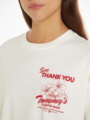 Tommy Jeans White Oversized Novelty T-Shirt - Image 3 of 6