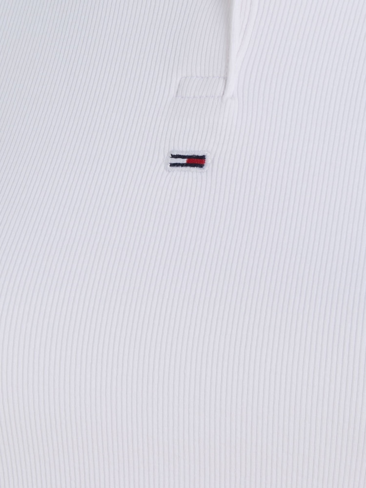 Tommy Jeans White Crop Polo Top - Image 6 of 6 Tommy Jeans White Crop Polo Top - Image 6 of 6